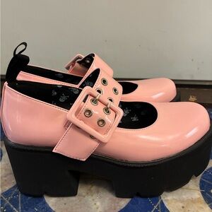 Lamoda Pink Chunky Platform Mary Janes